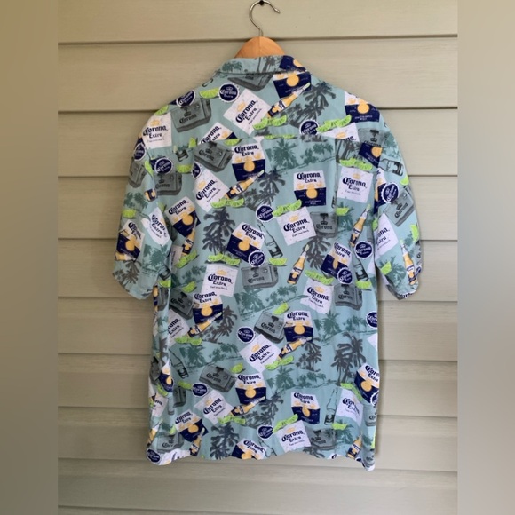 Newport Blue Corona Extra Hawaiian tropical shirt beer vacation men’s sz L EUC - Picture 4 of 10